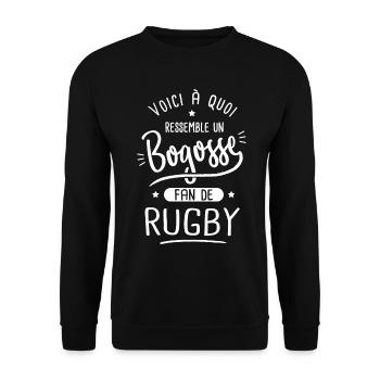 rugby Bogosse joueur de rugby fan de rugby - Sweat-shirt Unisexe - noir - Devant - Alina (178cm) & Michal (187cm)