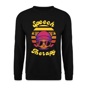 Speech Therapy Cat Speech Language Pathology SLP - Unisex Sweatshirt - black - Front - Alina (178cm) & Michal (187cm)