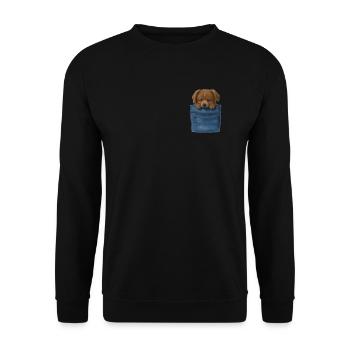 Chien de poche chien en sac - Sweat-shirt Unisexe - noir - Devant - Alina (178cm) & Michal (187cm)