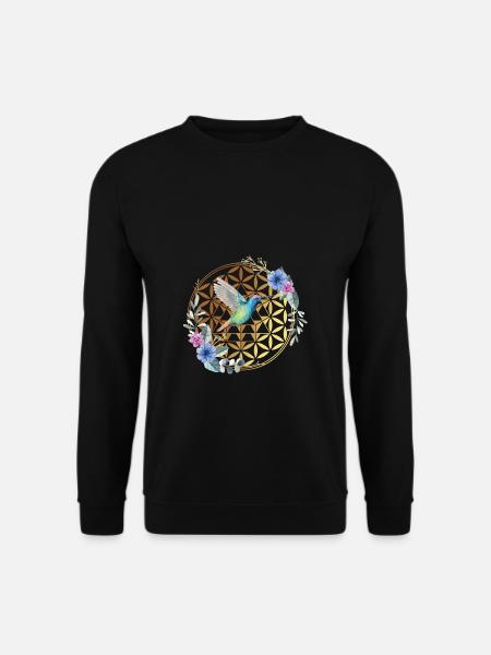 Kolibri BunteR Vogel Natur Kolibri Blume Geschenk - Unisex Pullover - Schwarz