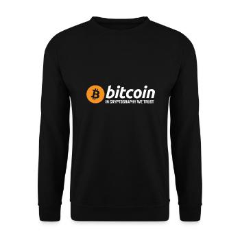 Bitcoin in Cryptography We Trust - Unisex Sweatshirt - black - Front - Alina (178cm) & Michal (187cm)