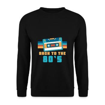 Cassette Back To 80's Gift 80s Party - Unisex Sweatshirt - black - Front - Alina (178cm) & Michal (187cm)