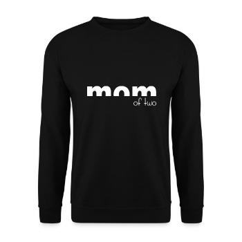 mom of two - Unisex Pullover - Schwarz - Vorne - Alina (178cm) & Michal (187cm)