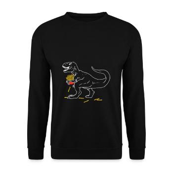 Pommes Frites Pommes Liebhaber Fast Food Pommes Ge - Unisex Pullover - Schwarz - Vorne - Alina (178cm) & Michal (187cm)