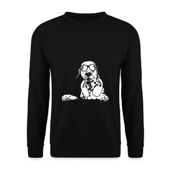 Dalmatiner Hundeliebe Sonnenbrille Urlaub Dalmatin - Unisex Pullover - Schwarz - Vorne - Alina (178cm) & Michal (187cm)