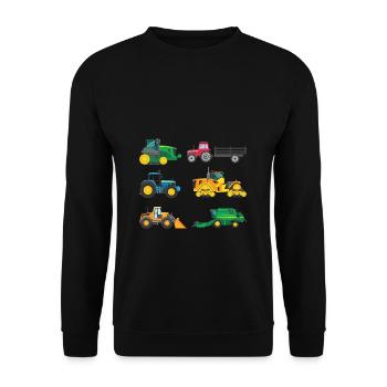 Tracteurs tracteurs agriculteurs agriculteurs enfants cadeau - Sweat-shirt Unisexe - noir - Devant - Alina (178cm) & Michal (187cm)