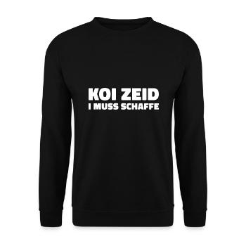Schwäbisch Koi Zeid Schwäbischer Dialekt Schwabe - Unisex Pullover - Schwarz - Vorne - Alina (178cm) & Michal (187cm)
