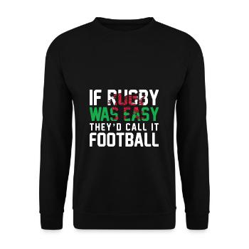 Wales Rugby Geschenk Waliser Walisische Flagge - Unisex Pullover - Schwarz - Vorne - Alina (178cm) & Michal (187cm)