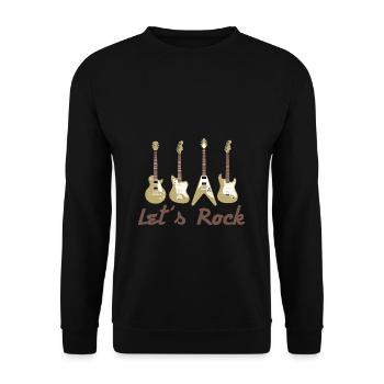 Guitars Let's Rock Guitarist Gift Hard rock - Unisex Sweatshirt - black - Front - Alina (178cm) & Michal (187cm)
