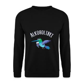 Alkoholibri Bier Alkohol Saufen Party Feiern Vogel - Unisex Pullover - Schwarz - Vorne - Alina (178cm) & Michal (187cm)