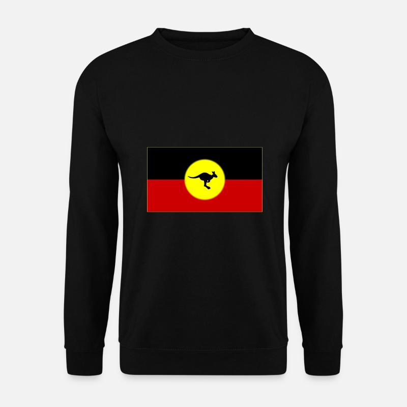Aboriginal Flag with Kangaroo - Unisex Sweatshirt - black