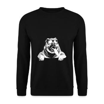 American Bully Hundeliebe Sonnenbrille American Bu - Unisex Pullover - Schwarz - Vorne - Alina (178cm) & Michal (187cm)