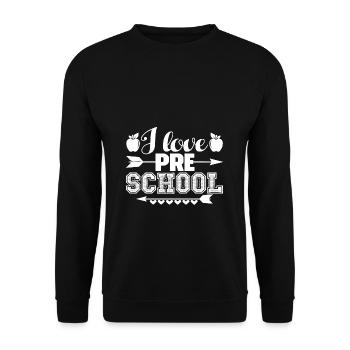 Preschool Teacher I Love Preschool - Unisex Sweatshirt - black - Front - Alina (178cm) & Michal (187cm)
