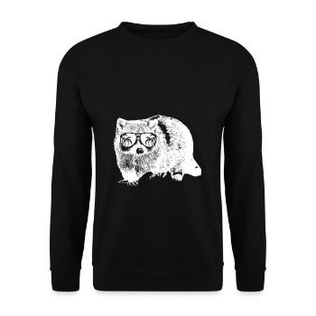 Waschbär Tierliebhaber Naturfans Sonnenbrille Tier - Unisex Pullover - Schwarz - Vorne - Alina (178cm) & Michal (187cm)