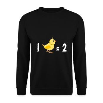 Poule Poussin Humour Jeu De Mots - Sweat-shirt Unisexe - noir - Devant - Alina (178cm) & Michal (187cm)