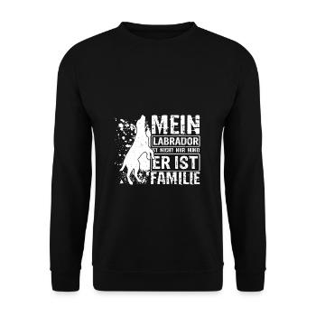 Hundeliebhaber Labrador Familienmitglied Gassirund - Unisex Pullover - Schwarz - Vorne - Alina (178cm) & Michal (187cm)