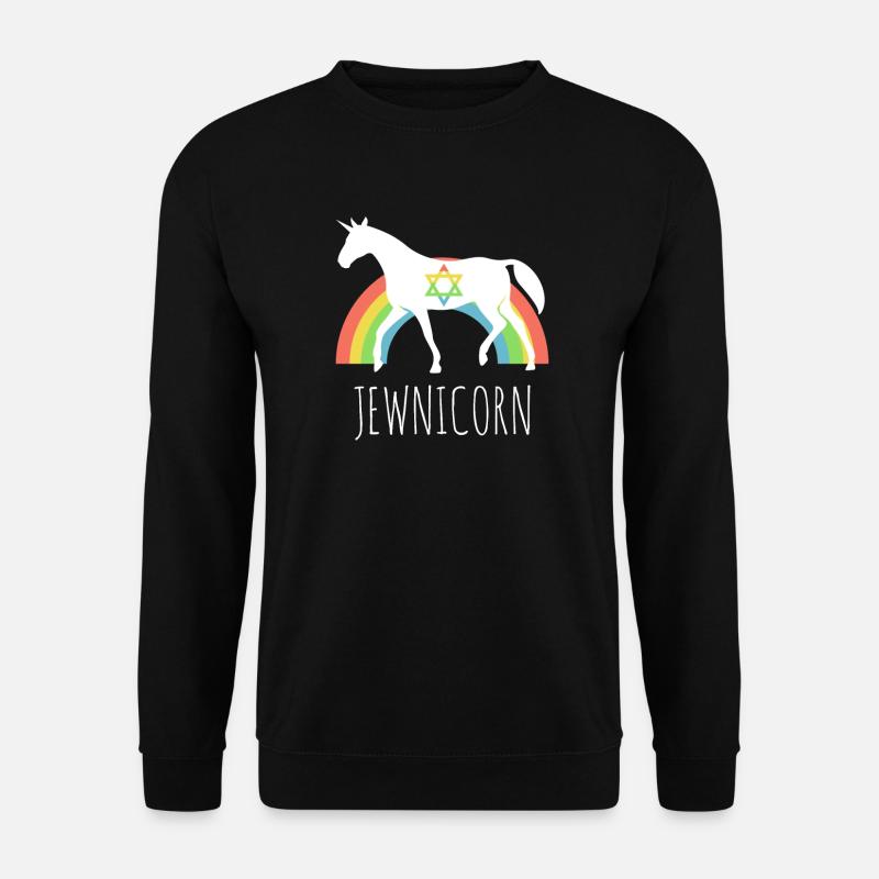 Lustiger Regenbogen Jewnicorn - jüdisches Einhorn - Unisex Pullover - Schwarz