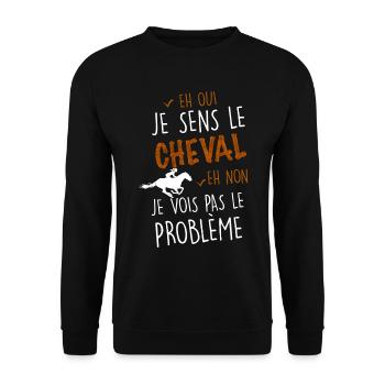 Cheval, chevaux, équitation écurie, cadeau - Sweat-shirt Unisexe - noir - Devant - Alina (178cm) & Michal (187cm)