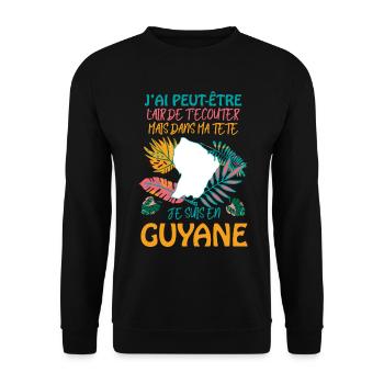 Guyane Mon Pays Que J'Aime - Sweat-shirt Unisexe - noir - Devant - Alina (178cm) & Michal (187cm)