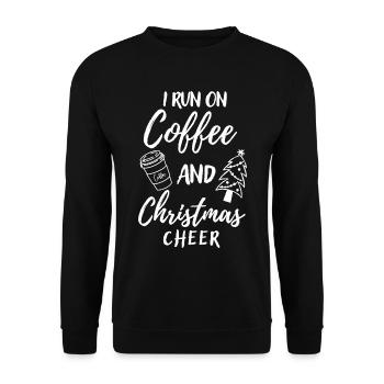 I run for coffee & christmas cheer - Unisex Sweatshirt - black - Front - Alina (178cm) & Michal (187cm)