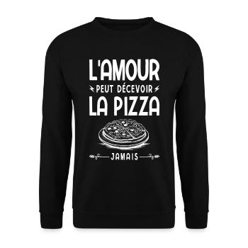 L'amour Peut Décevoir La Pizza Jamais Fast Food - Sweat-shirt Unisexe - noir - Devant - Alina (178cm) & Michal (187cm)