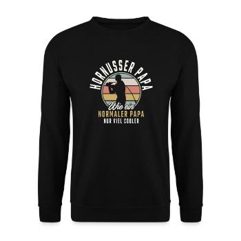 Hornusser Papa - Unisex Pullover - Schwarz - Vorne - Alina (178cm) & Michal (187cm)