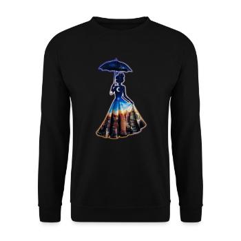 City Girl - Stadt Mädchen - Unisex Sweatshirt - black - Front - Alina (178cm) & Michal (187cm)