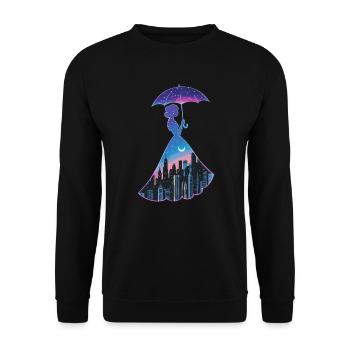 City Girl - Stadt Mädchen - Unisex Pullover - Schwarz - Vorne - Alina (178cm) & Michal (187cm)