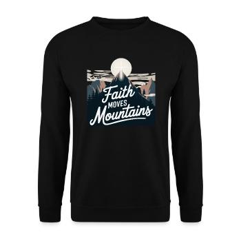 Faith moves mountains - Glaube versetzt Berge - Unisex Pullover - Schwarz - Vorne - Alina (178cm) & Michal (187cm)