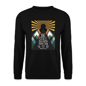 Be still and know that I'm god - Unisex Sweatshirt - black - Front - Alina (178cm) & Michal (187cm)