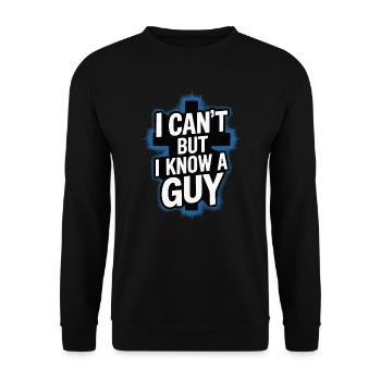 Jesus - ich kann nicht, aber ich kenn da jemanden - Unisex Pullover - Schwarz - Vorne - Alina (178cm) & Michal (187cm)