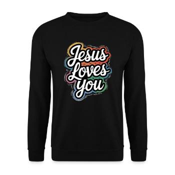 Jésus vous aime ! - Sweat-shirt Unisexe - noir - Devant - Alina (178cm) & Michal (187cm)