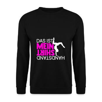 Das Ist Mein Handstand Shirt Trainer Sportverein T - Unisex Pullover - Schwarz - Vorne - Alina (178cm) & Michal (187cm)