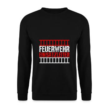 Feuerwehrmann Feuerwehr Einsatzleiter - Feuerwehr - Unisex Pullover - Schwarz - Vorne - Alina (178cm) & Michal (187cm)