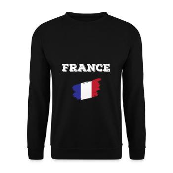 France Flag French Flag French - Unisex Sweatshirt - black - Front - Alina (178cm) & Michal (187cm)