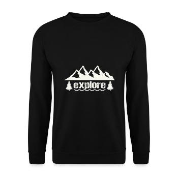 explorer - Sweat-shirt Unisexe - noir - Devant - Alina (178cm) & Michal (187cm)