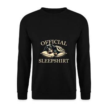 Teckel endormi – Pure détente - Sweat-shirt Unisexe - noir - Devant - Alina (178cm) & Michal (187cm)