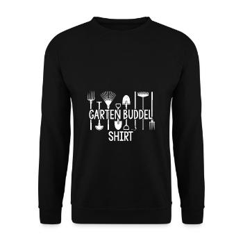 Garten Buddel Shirt - Gärtner Gärtnerin Geschenk G - Unisex Pullover - Schwarz - Vorne - Alina (178cm) & Michal (187cm)