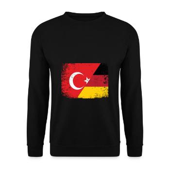 Turkey Germany Turkish flag Türkiye Turk - Unisex Sweatshirt - black - Front - Alina (178cm) & Michal (187cm)