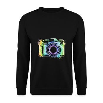 Kamera Fotograf Photographie Kreative Farblich - Unisex Pullover - Schwarz - Vorne - Alina (178cm) & Michal (187cm)