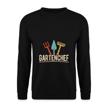 Gartenchef - Gärtner Beet Blumen Rasen Naturliebha - Unisex Pullover - Schwarz - Vorne - Alina (178cm) & Michal (187cm)