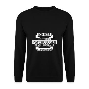 Psychologe Psychologie Therapeut Lustiger Geschenk - Unisex Pullover - Schwarz - Vorne - Alina (178cm) & Michal (187cm)