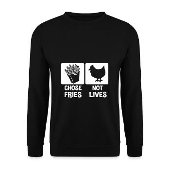 Pommes Frites Pommes Liebhaber Fast Food Pommes Ge - Unisex Pullover - Schwarz - Vorne - Alina (178cm) & Michal (187cm)