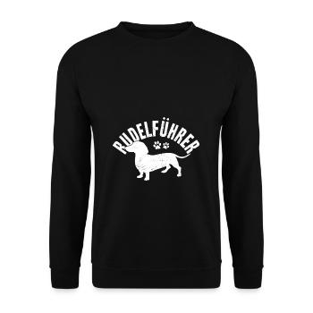 Dachshund Dackel Rauhaardackel Rudelführer Hundeli - Unisex Pullover - Schwarz - Vorne - Alina (178cm) & Michal (187cm)