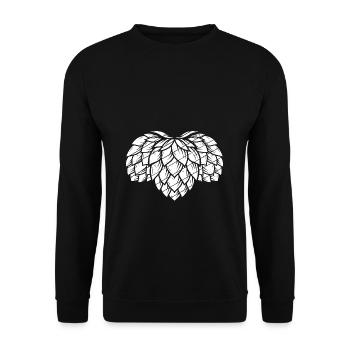 Hopfen Vintage Retro Craft Bier Brauen Trinken Bie - Unisex Pullover - Schwarz - Vorne - Alina (178cm) & Michal (187cm)