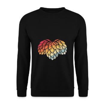 Hopfen Vintage Retro Craft Bier Design Kneipe Bier - Unisex Pullover - Schwarz - Vorne - Alina (178cm) & Michal (187cm)