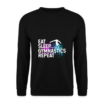 Turnen Turntrainer Gymnsatik Sportverein Sport Han - Unisex Pullover - Schwarz - Vorne - Alina (178cm) & Michal (187cm)
