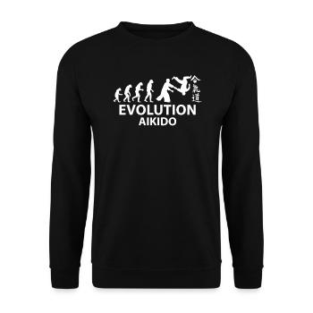 Aikido Evolution T-shirt & idée cadeau - Sweat-shirt Unisexe - noir - Devant - Alina (178cm) & Michal (187cm)