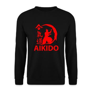 Aïkido t-shirt & cadeau japonais de sport de combat - Sweat-shirt Unisexe - noir - Devant - Alina (178cm) & Michal (187cm)