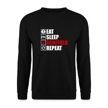 Manger, dormir, construire des échafaudages - Sweat-shirt Unisexe - noir - Devant - Alina (178cm) & Michal (187cm)